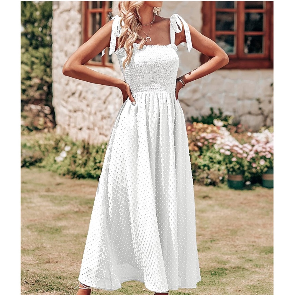 White Swiss Dot Dress